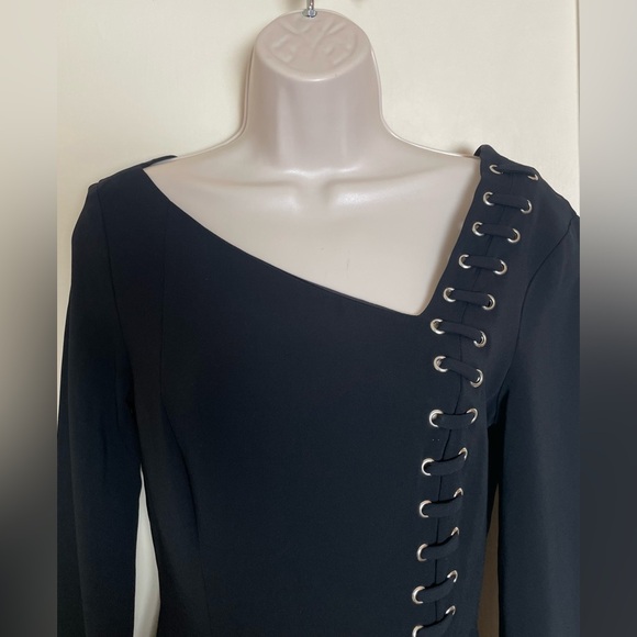A.L.C. Grommet Laced Asymmetrical Neckline Dress - NWT - Picture 2 of 10